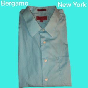 Turquoise Mens Dress Shirt Bergamo NY 18 1/2 - 34